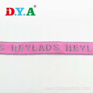 Customized Logo Metallic Jacquard Knitted Polyester Webbing